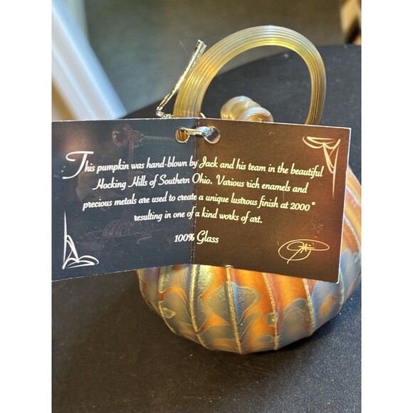 Jack Pine Hand Blown Glass Pumpkin Artisan Crafted Glass Pumpkin Unique Glass - Picture 5 of 12